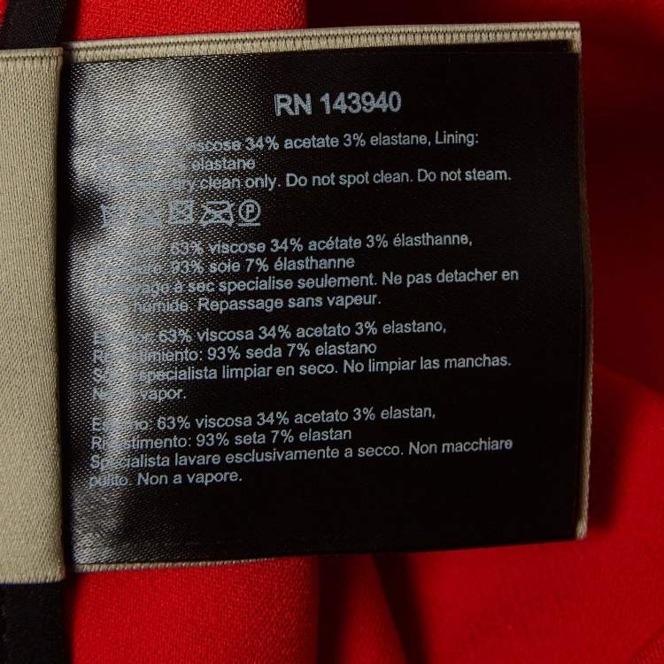 Pre Owned Limited Edition by Roland Mouret Bright Red Stretch Crepe Erskin Dress L