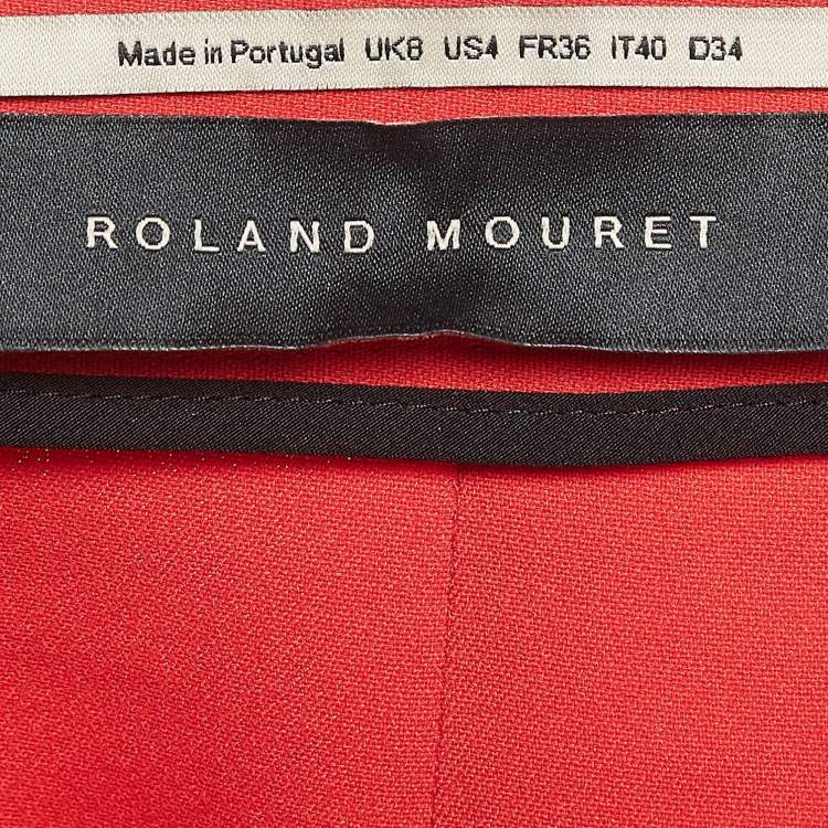 Pre Owned Roland Mouret Red Wool Midi Skirt S
