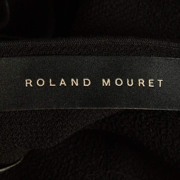 Pre Owned Roland Mouret Black Wool Asymmetric Draped Top M