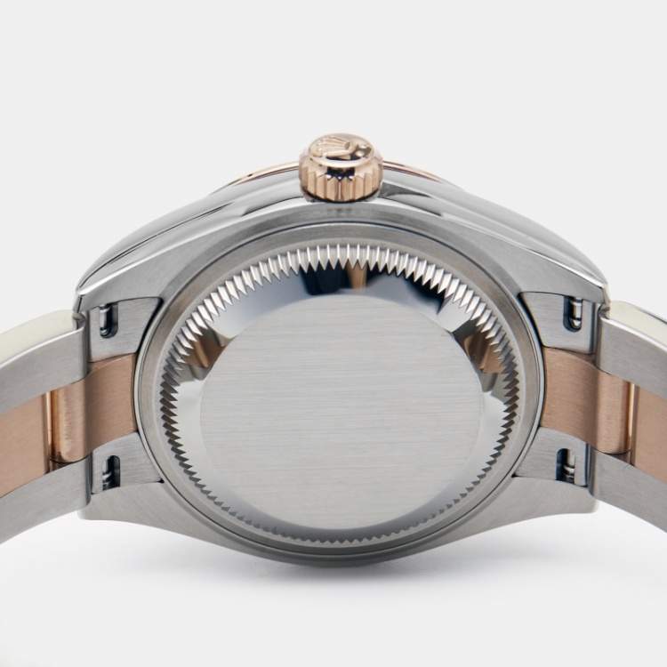 Pre Owned Rolex Aubergine 18K Rose Gold Oystersteel Datejust M279171-0016 Women's Wristwatch 28 mm