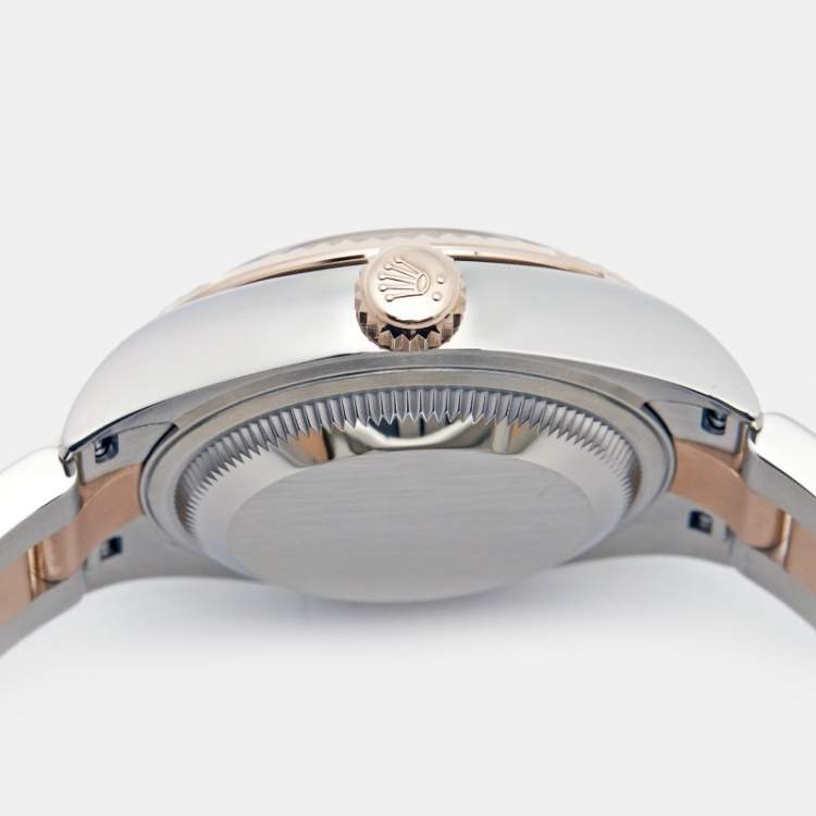 Pre Owned Rolex Aubergine 18K Rose Gold Oystersteel Datejust M279171-0016 Women's Wristwatch 28 mm