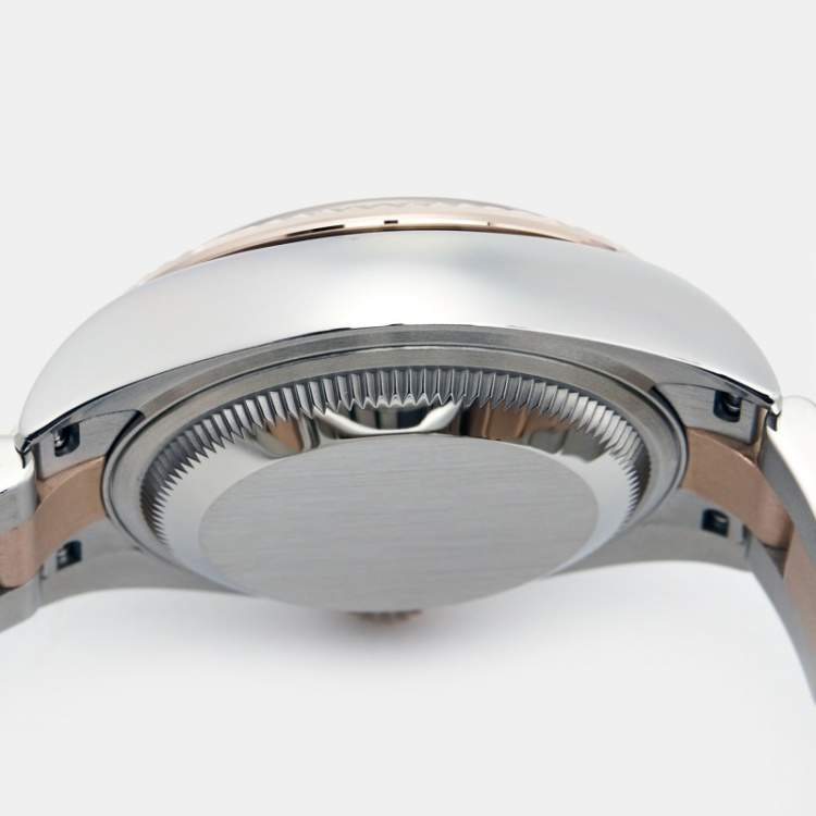 Pre Owned Rolex Aubergine 18K Rose Gold Oystersteel Datejust M279171-0016 Women's Wristwatch 28 mm