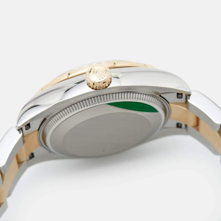 Pre Owned Rolex Mother Of Pearl Diamond 18K Yellow Gold Oystersteel M278383RBR-0027 Datejust Women's Wristwatch 31 mm