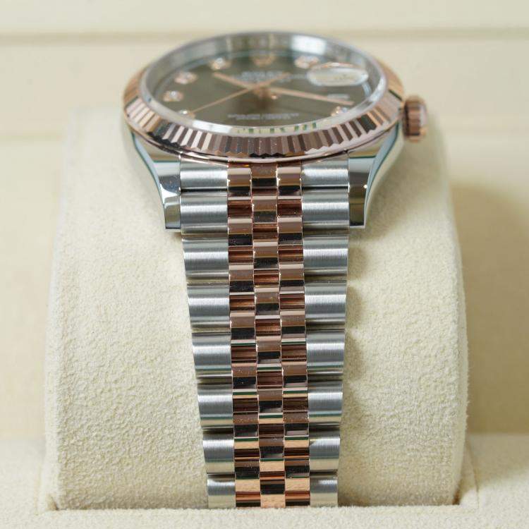 Pre Owned Rolex Datejust 126231 Automatic Black 18K Rose Gold Stainless Steel Women’s Wristwatch 36 mm