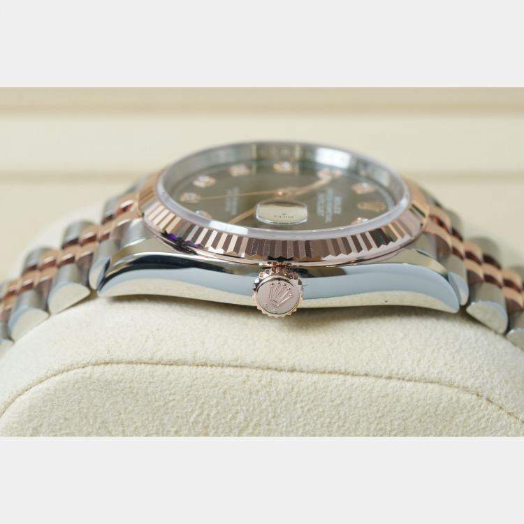 Pre Owned Rolex Datejust 126231 Automatic Black 18K Rose Gold Stainless Steel Women’s Wristwatch 36 mm