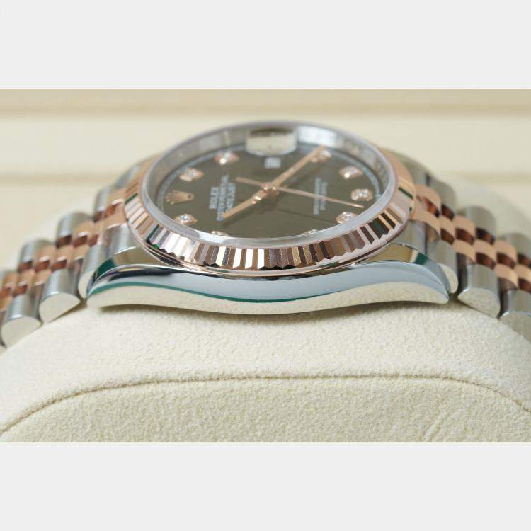 Pre Owned Rolex Datejust 126231 Automatic Black 18K Rose Gold Stainless Steel Women’s Wristwatch 36 mm