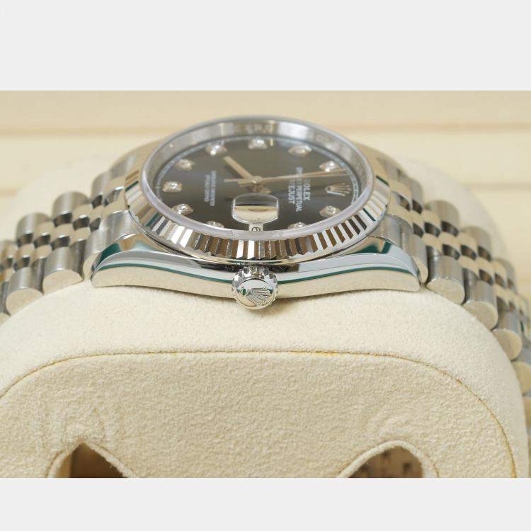 مملوكة مسبقًا Rolex Datejust 126234-0037 Automatic Blue Diamond Stainless Steel Women’s Wristwatch 36 mm