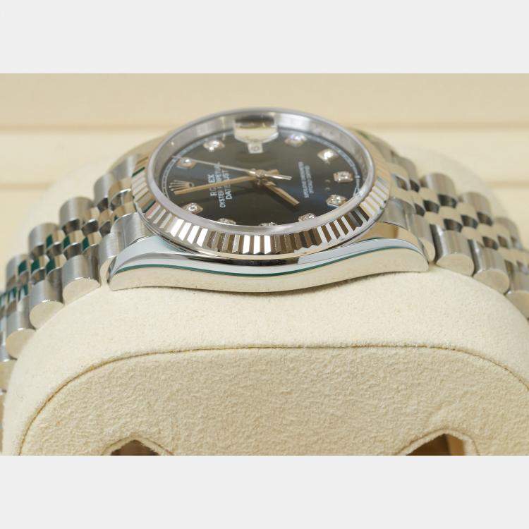 مملوكة مسبقًا Rolex Datejust 126234-0037 Automatic Blue Diamond Stainless Steel Women’s Wristwatch 36 mm