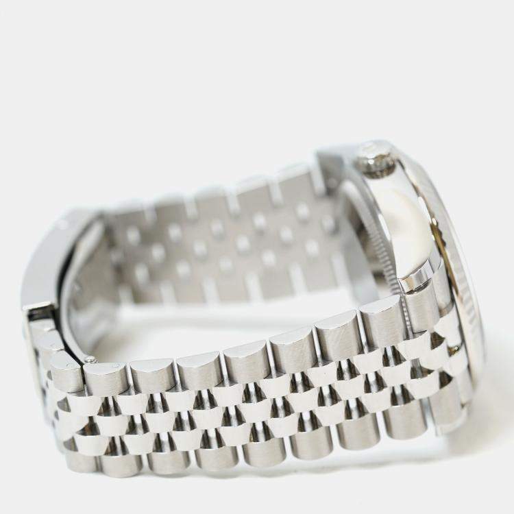 Pre Owned Rolex Datejust 126234-0021 Automatic Purple Diamond Stainless Steel Women’s Wristwatch 36 mm