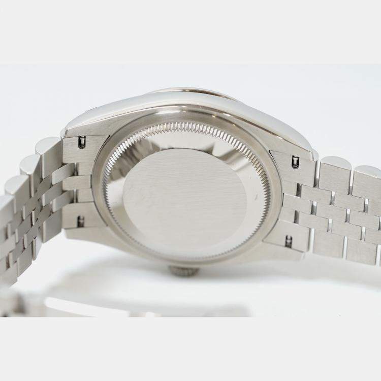 Pre Owned Rolex Datejust 126234-0021 Automatic Purple Diamond Stainless Steel Women’s Wristwatch 36 mm