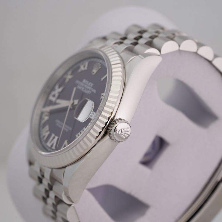 Pre Owned Rolex Datejust 126234-0021 Automatic Purple Diamond Stainless Steel Women’s Wristwatch 36 mm