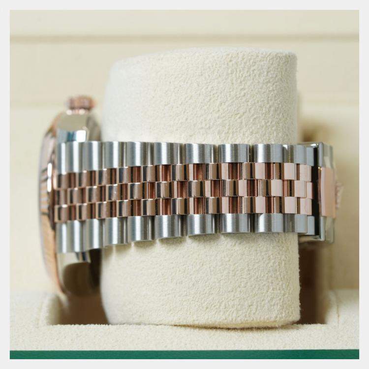 Pre Owned Rolex Datejust 126231-0015 Automatic White 18K Rose Gold Stainless Steel Women’s Wristwatch 36 mm