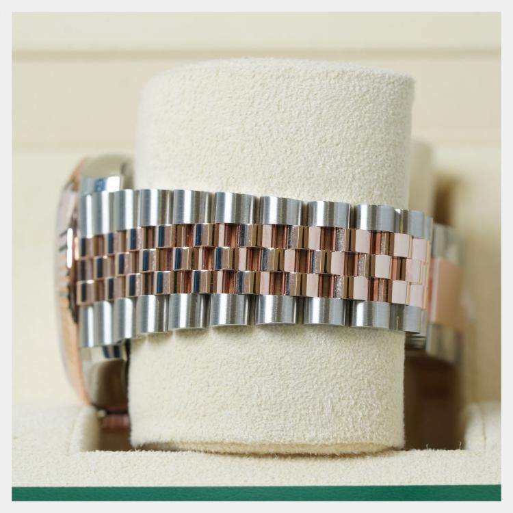 Pre Owned Rolex Datejust 126231-0015 Automatic White 18K Rose Gold Stainless Steel Women’s Wristwatch 36 mm