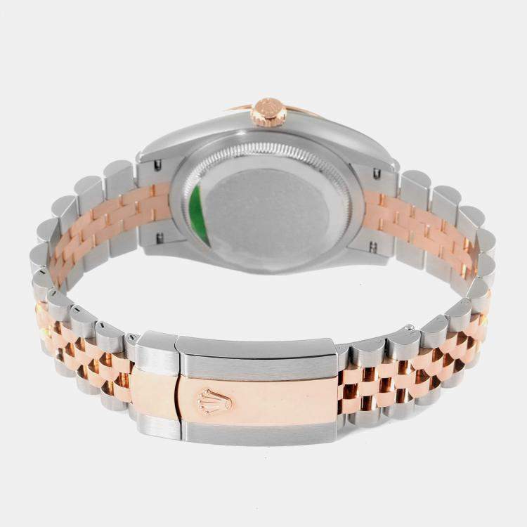 Pre Owned Rolex Datejust 126231-0015 Automatic White 18K Rose Gold Stainless Steel Women’s Wristwatch 36 mm