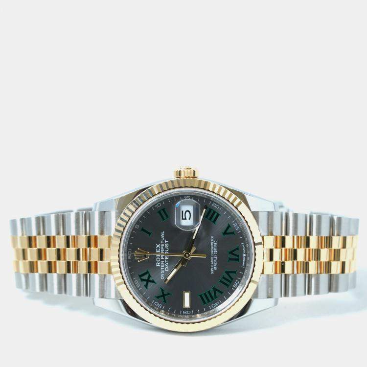 Pre Owned Rolex Datejust 126233-0035 Automatic Wimbledon 18K Yellow Gold Stainless Steel Women’s Wristwatch 36 mm