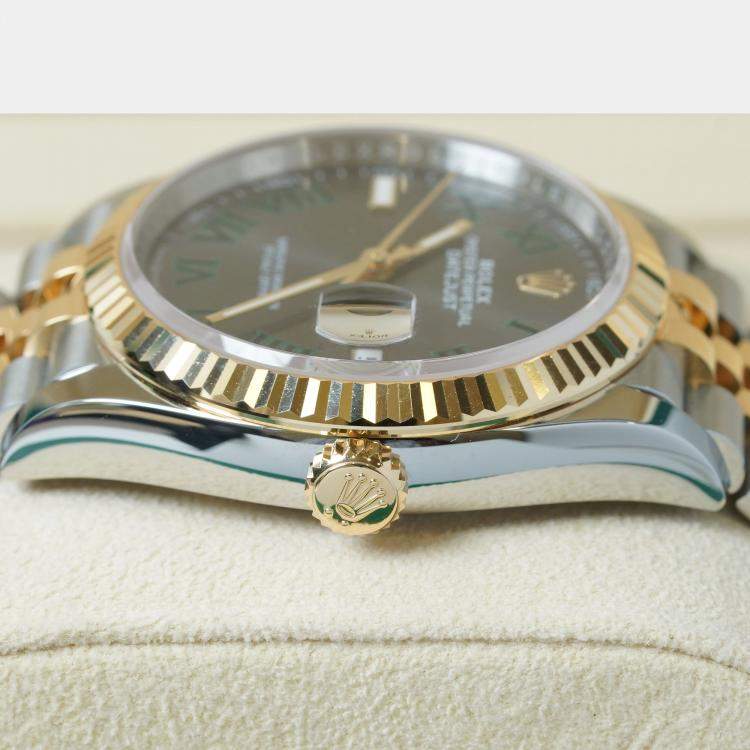 Pre Owned Rolex Datejust 126233-0035 Automatic Wimbledon 18K Yellow Gold Stainless Steel Women’s Wristwatch 36 mm