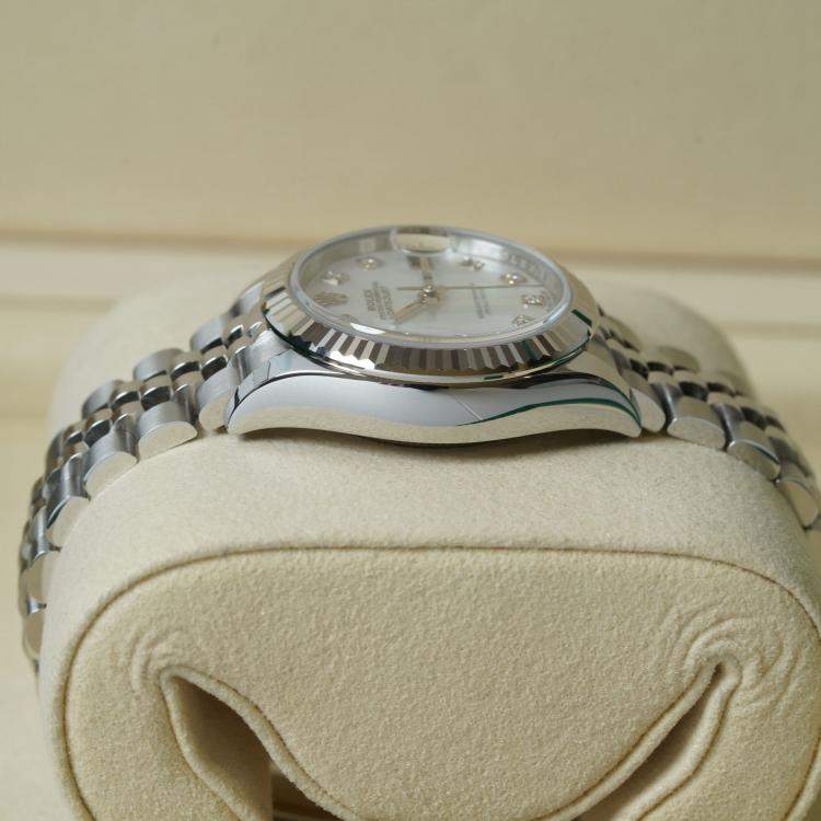Pre Owned Rolex Datejust 279174-0009 Automatic Mother of Pearl Diamond Stainless Steel Women’s Wristwatch 28 mm