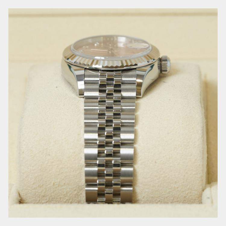 Pre Owned Rolex Datejust 279174-0003 Automatic Pink Diamond Stainless Steel Women’s Wristwatch 28 mm