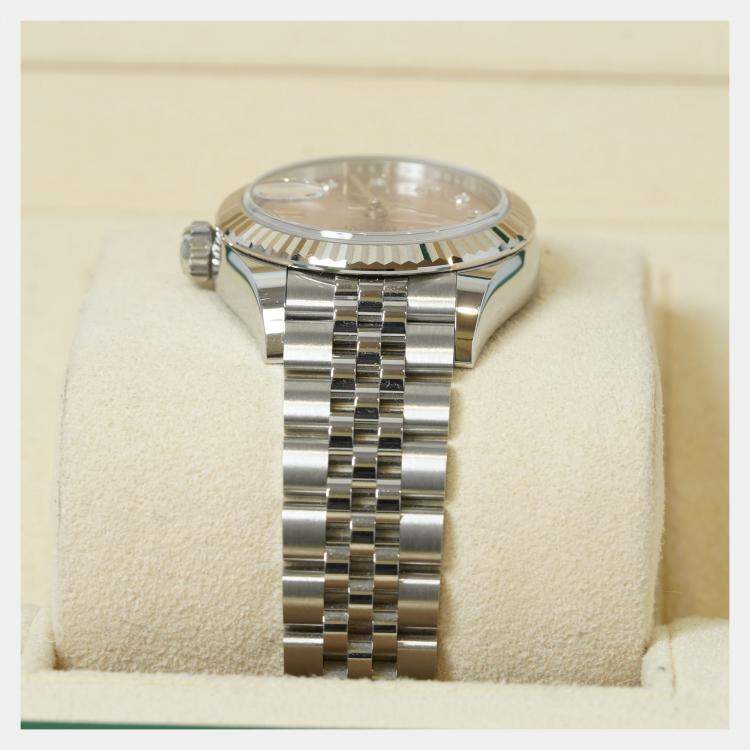 Pre Owned Rolex Datejust 279174-0003 Automatic Pink Diamond Stainless Steel Women’s Wristwatch 28 mm