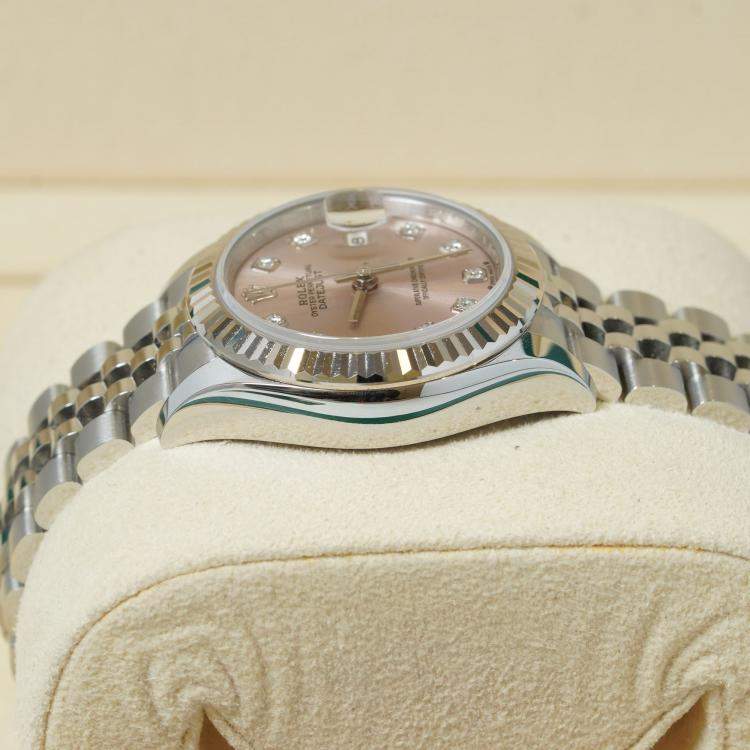 Pre Owned Rolex Datejust 279174-0003 Automatic Pink Diamond Stainless Steel Women’s Wristwatch 28 mm
