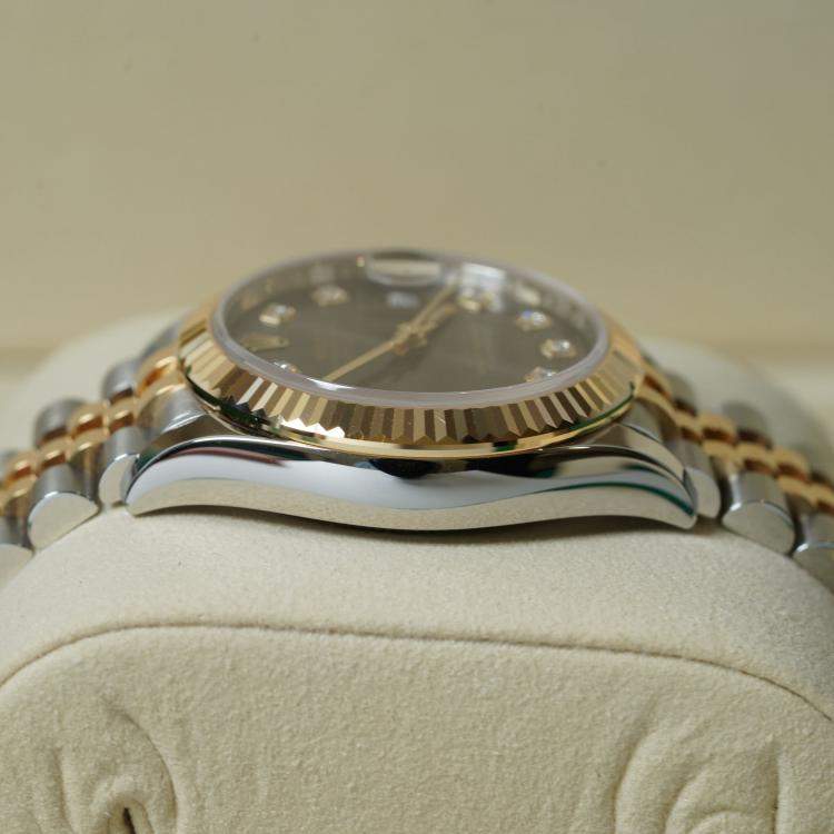 Pre Owned Rolex Datejust 278273-0022 Automatic Dark Grey Diamond 18K Yellow Gold Stainless Steel Women’s Wristwatch 31 mm