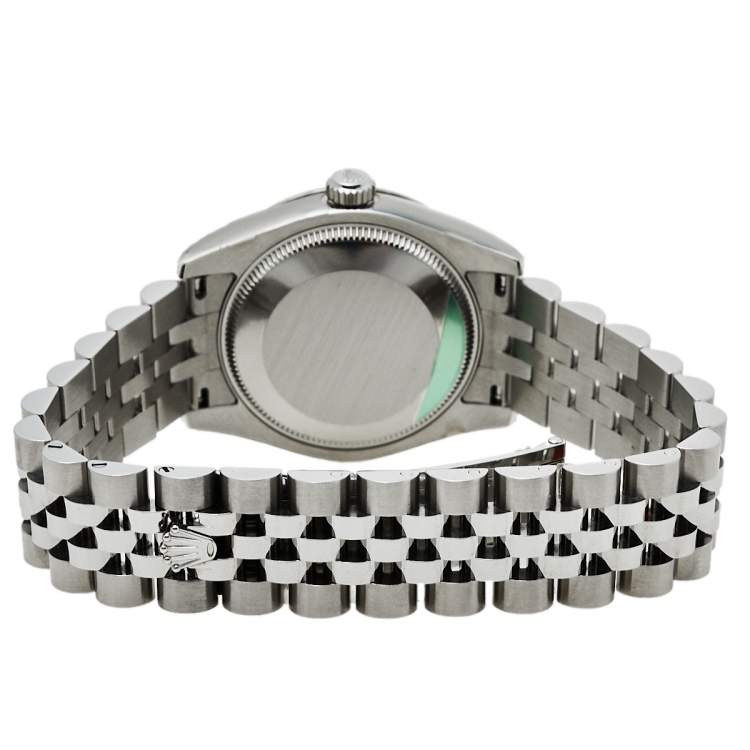 مملوكة مسبقًا Rolex Grey 18K White Gold & Stainless Steel Diamond Datejust 31 178344 Women's Wristwatch 31 mm