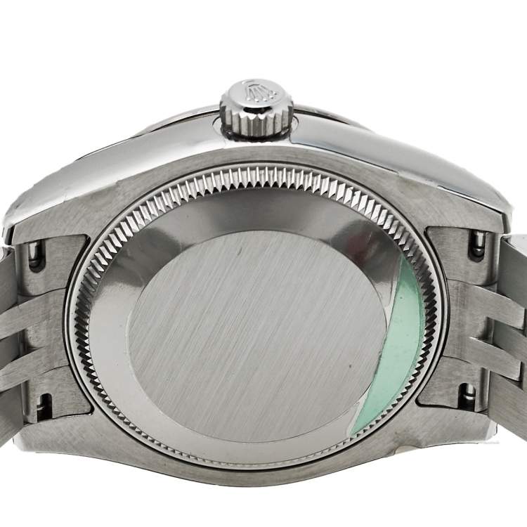 مملوكة مسبقًا Rolex Grey 18K White Gold & Stainless Steel Diamond Datejust 31 178344 Women's Wristwatch 31 mm