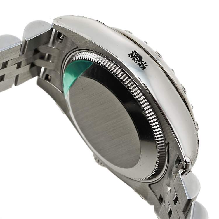 مملوكة مسبقًا Rolex Grey 18K White Gold & Stainless Steel Diamond Datejust 31 178344 Women's Wristwatch 31 mm