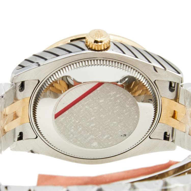 Pre Owned Rolex Mother of Pearl 18K Yellow Gold Stainless Steel Diamond Datejust 178383 Women's Wristwatch 31 mm
