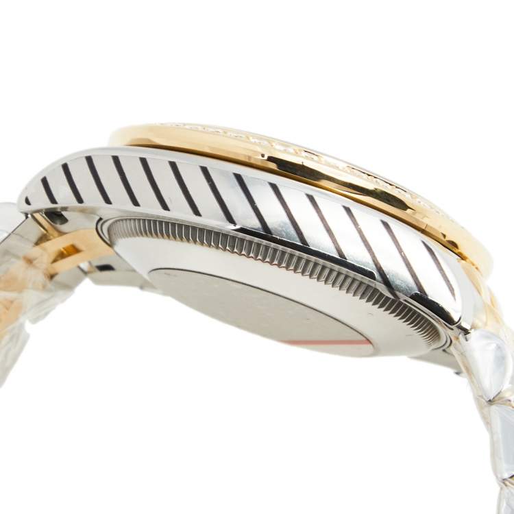 Pre Owned Rolex Mother of Pearl 18K Yellow Gold Stainless Steel Diamond Datejust 178383 Women's Wristwatch 31 mm