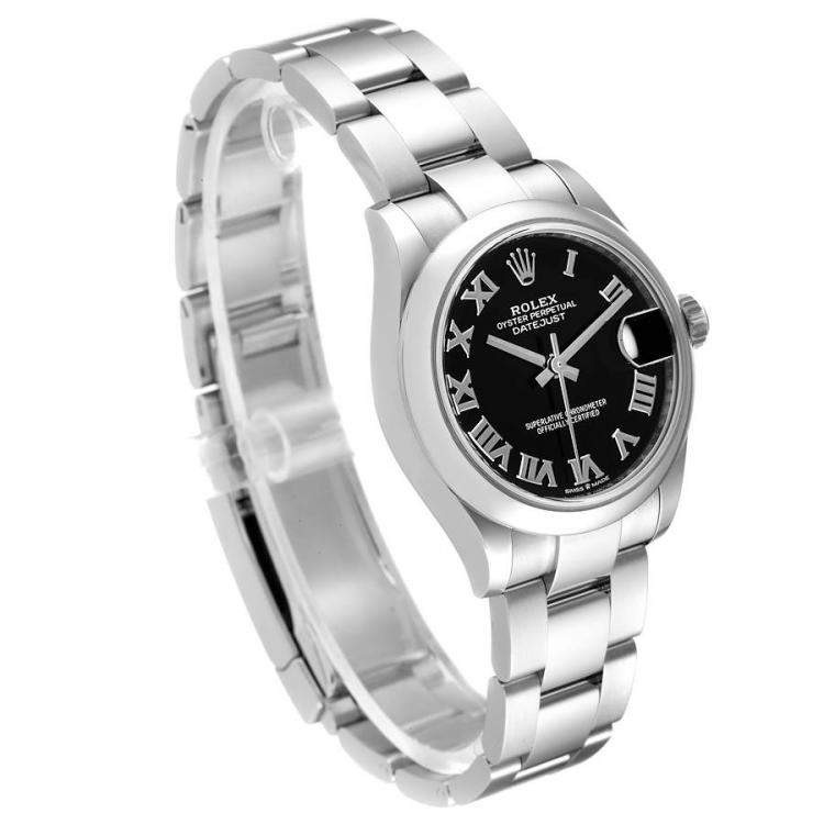 Rolex Black Stainless Steel Datejust 278240 Women's Wristwatch 31 mm ...