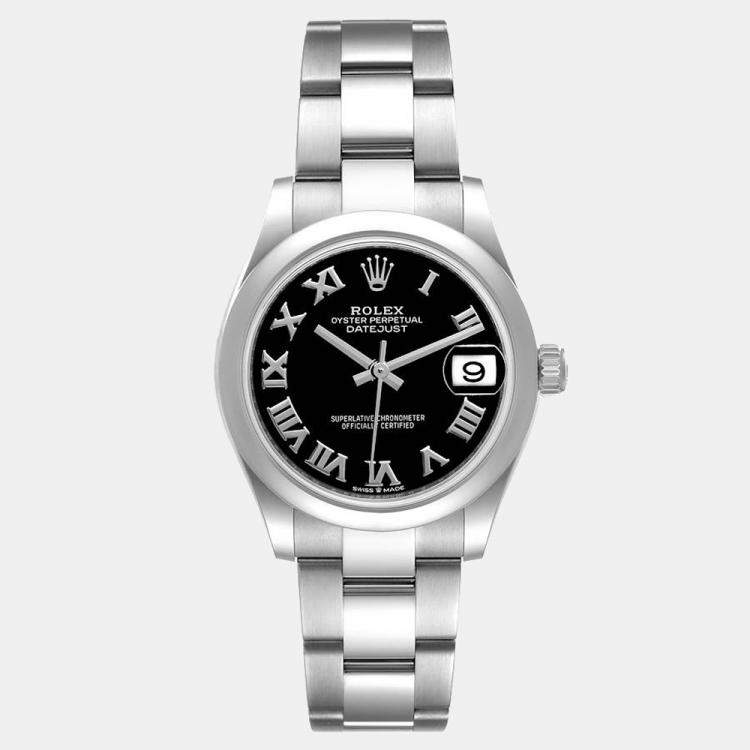 Rolex Black Stainless Steel Datejust 278240 Women's Wristwatch 31 mm ...