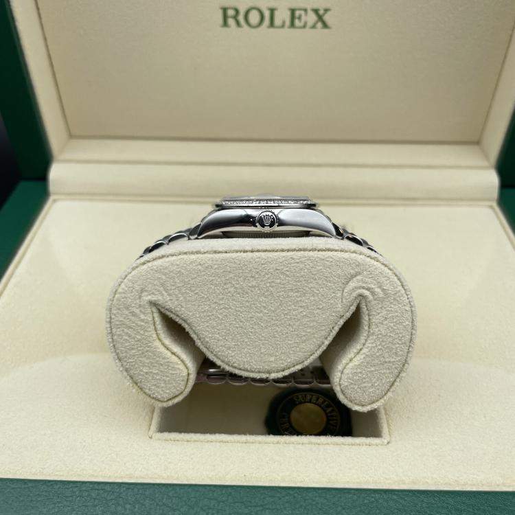 Pre Owned Rolex MOP 18K White Gold Stainless Steel Datejust 279384RBR Women's Wristwatch 28 mm