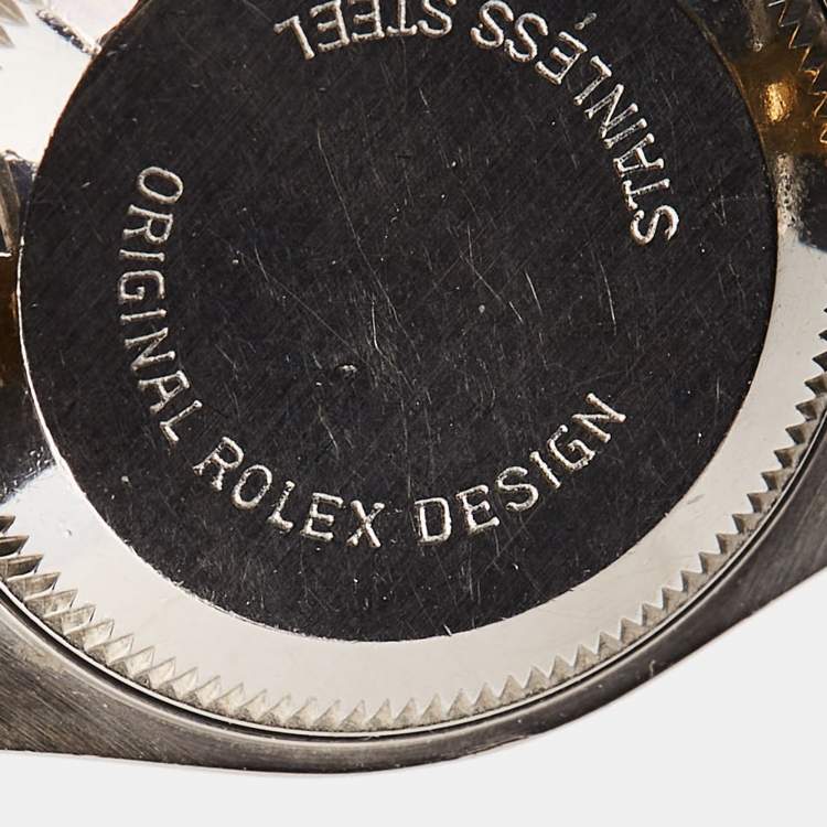Pre Owned Rolex Champagne 18k Yellow Gold Stainless Steel Datejust 69173 Women's Wristwatch 26 mm