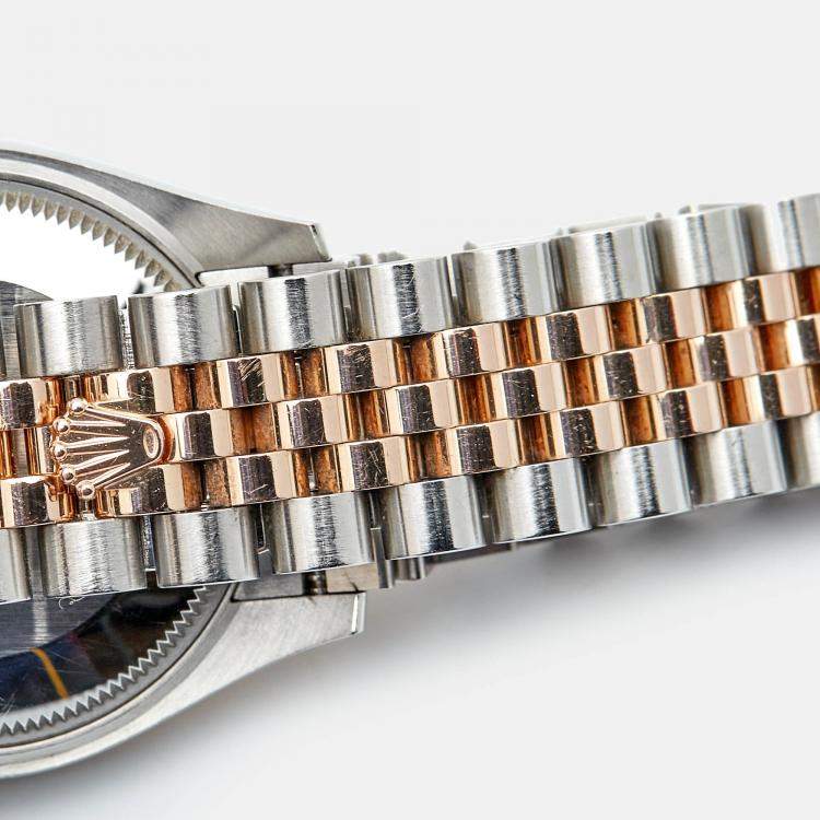 Pre Owned Rolex Chocolate Diamond 18K Everose Gold Oystersteel Datejust 278341RBR-003 Women's Wristwatch 31 mm
