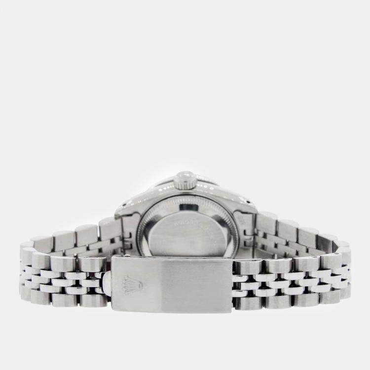 Pre Owned Rolex Custom Orchid Pink Diamond Stainless Steel Datejust  Automatic Women's Wristwatch 26MM