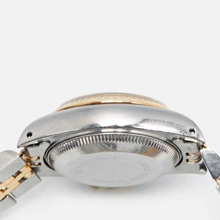مملوكة �مسبقًا Rolex Champagne Diamond 18k Yellow Gold Stainless Steel Datejust 69173 Women's Wristwatch 26 mm
