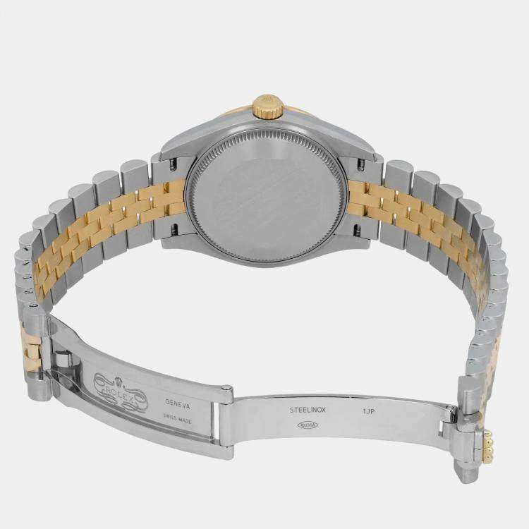 Pre Owned Rolex Grey Diamond 18k Yellow Gold Stainless Steel Datejust 278273 Automatic Women's Wristwatch 31 mm