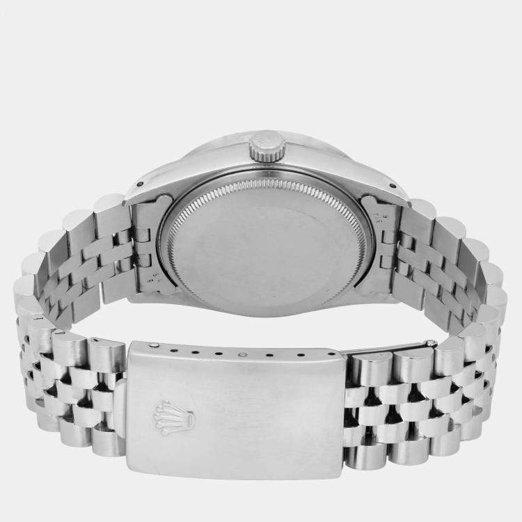 Pre Owned Rolex White Stainless Steel Oyster Perpetual Date 15210 Automatic Women's Wristwatch 34 mm