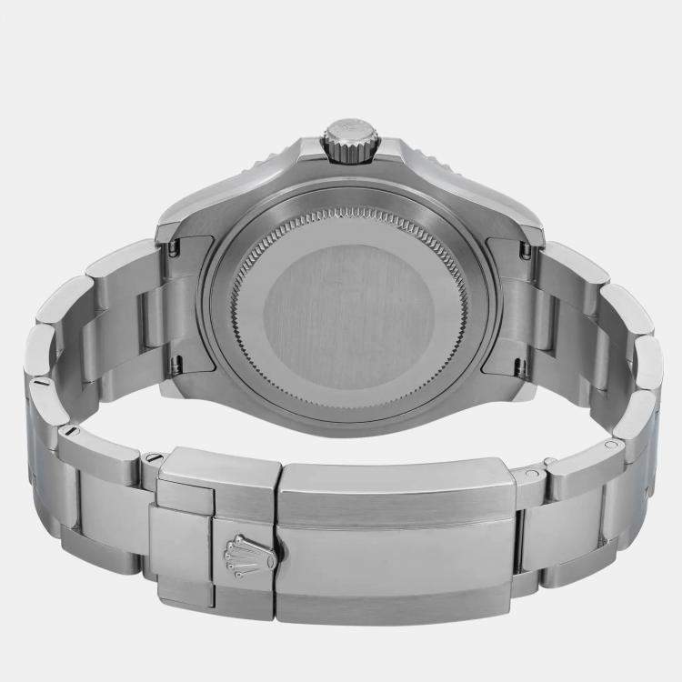 Pre Owned Rolex Rhodium Stainless Steel Yacht-Master 268622 Automatic Men's Wristwatch 37 mm
