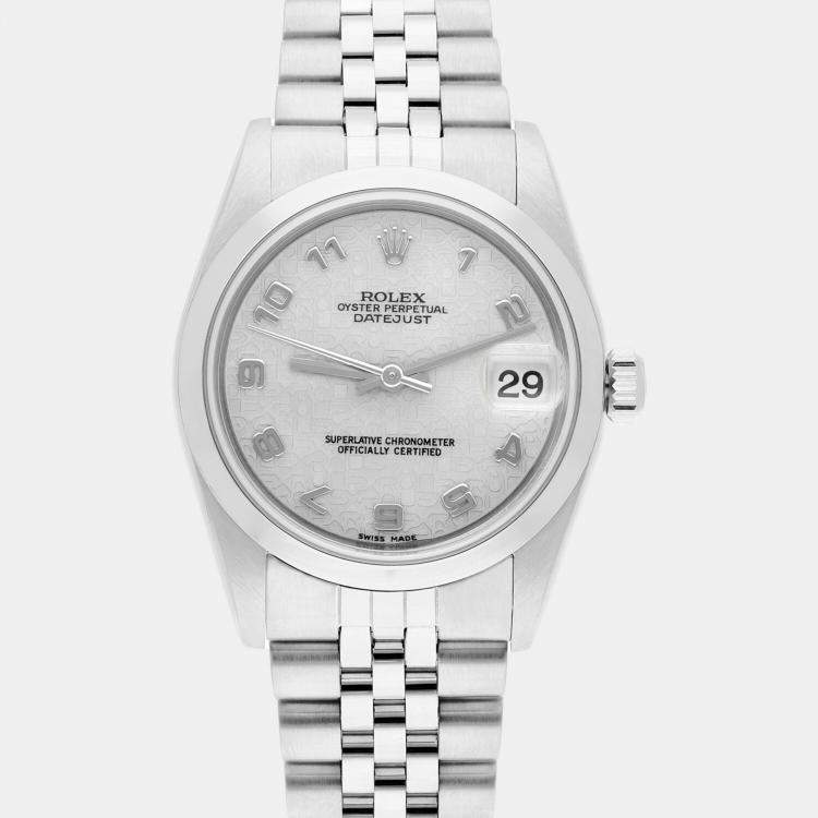 Pre Owned Rolex Datejust 78240 Automatic Silver Stainless Steel Women's Wristwatch 31 mm
