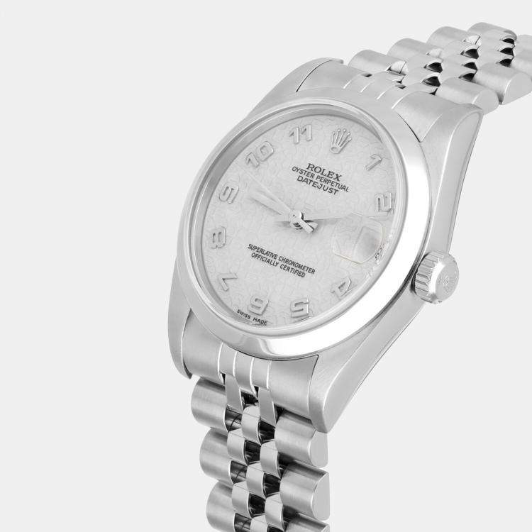 Pre Owned Rolex Datejust 78240 Automatic Silver Stainless Steel Women's Wristwatch 31 mm