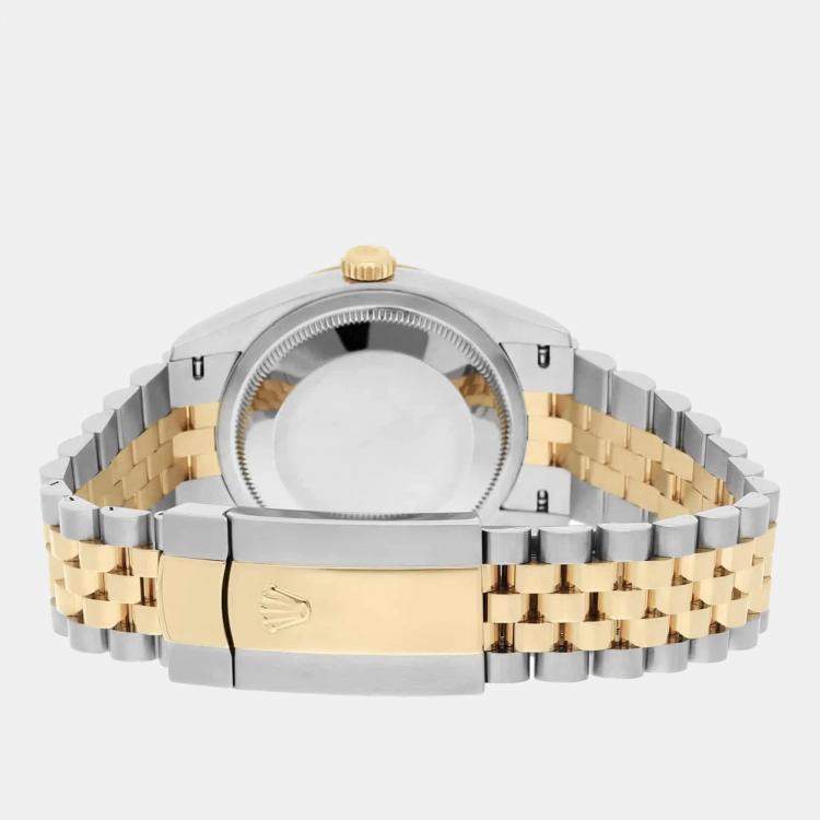 Pre Owned Rolex Datejust 126233 Automatic White 18k Yellow Gold Stainless Steel Women's Wristwatch 36 mm