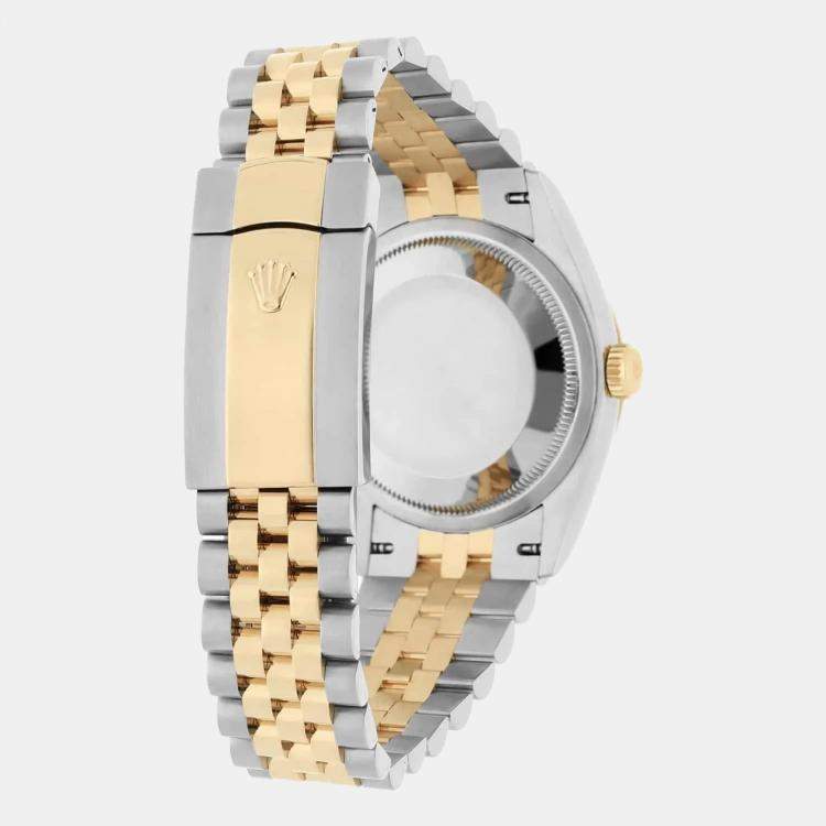 Pre Owned Rolex Datejust 126233 Automatic White 18k Yellow Gold Stainless Steel Women's Wristwatch 36 mm