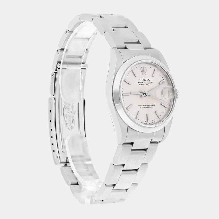 Pre Owned Rolex Datejust 68240 Automatic Silver Stainless Steel Women's Wristwatch 31 mm