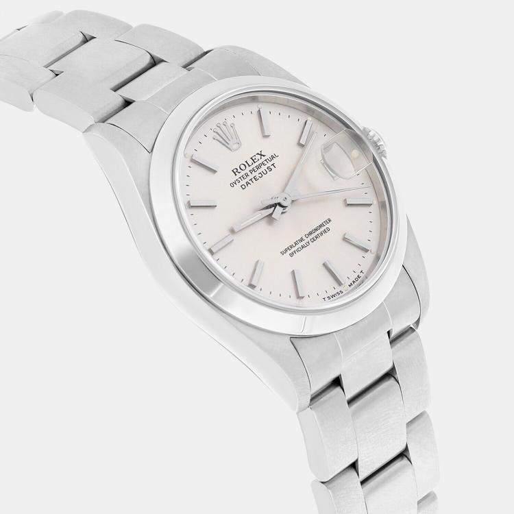 Pre Owned Rolex Datejust 68240 Automatic Silver Stainless Steel Women's Wristwatch 31 mm