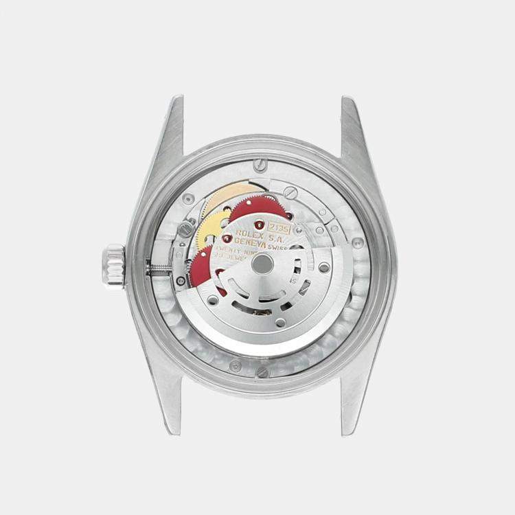 Pre Owned Rolex Datejust 68274 Automatic Silver 18k White Gold Stainless Steel Women's Wristwatch 31 mm