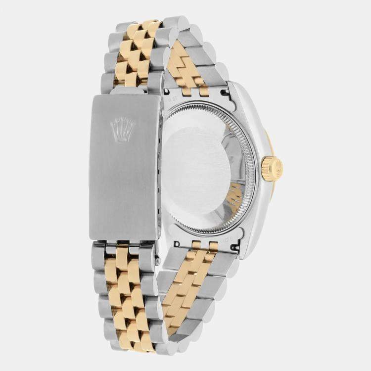 Pre Owned Rolex Datejust 68273 Automatic Champagne 18k Yellow Gold Stainless Steel Women's Wristwatch 31 mm