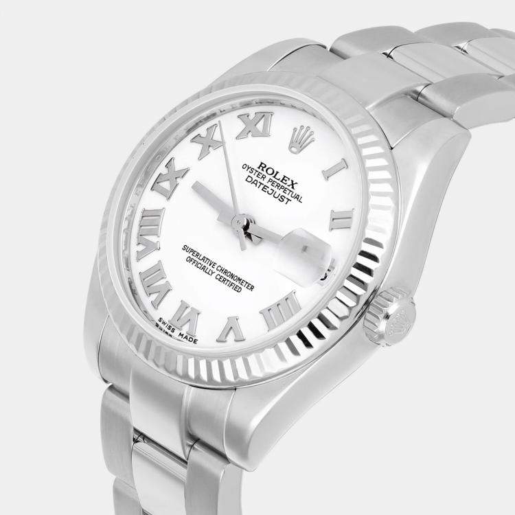 Pre Owned Rolex Datejust 178274 Automatic White Stainless Steel Women's Wristwatch 31 mm