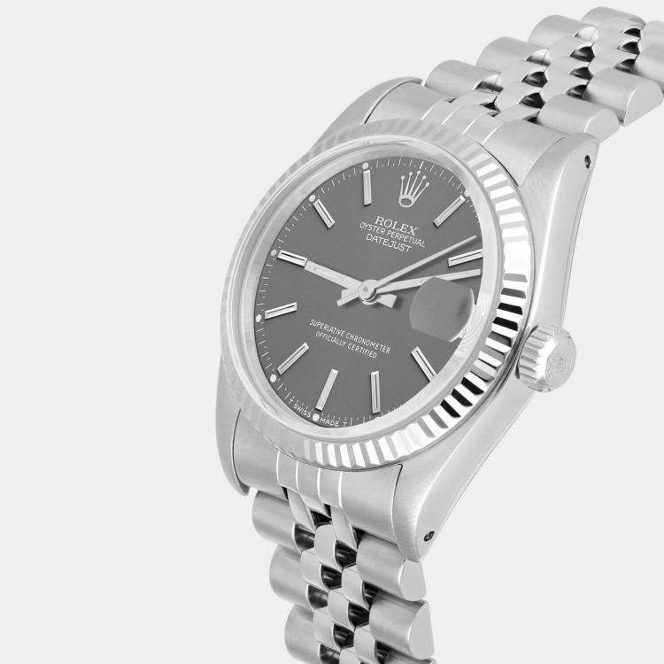 Pre Owned Rolex Datejust 68274 Automatic Steel Stainless Steel Women's Wristwatch 31 mm